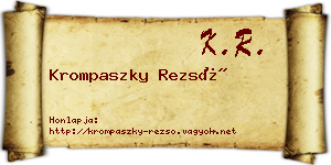 Krompaszky Rezső névjegykártya